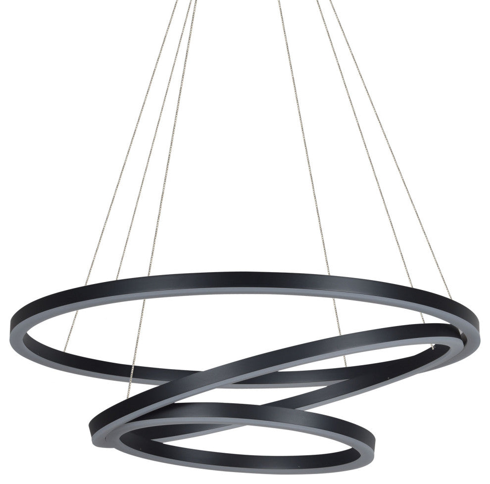 Tania Trio 32" Ring ETL Certified Circular LED Chandelier, Black VMC32500BL