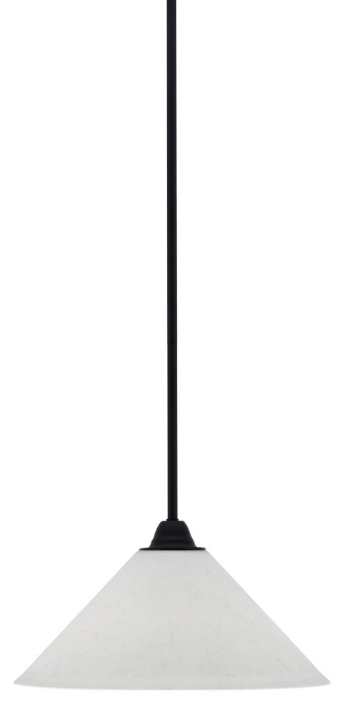 Paramount Mini Pendant, Matte Black, 10" White Muslin Glass