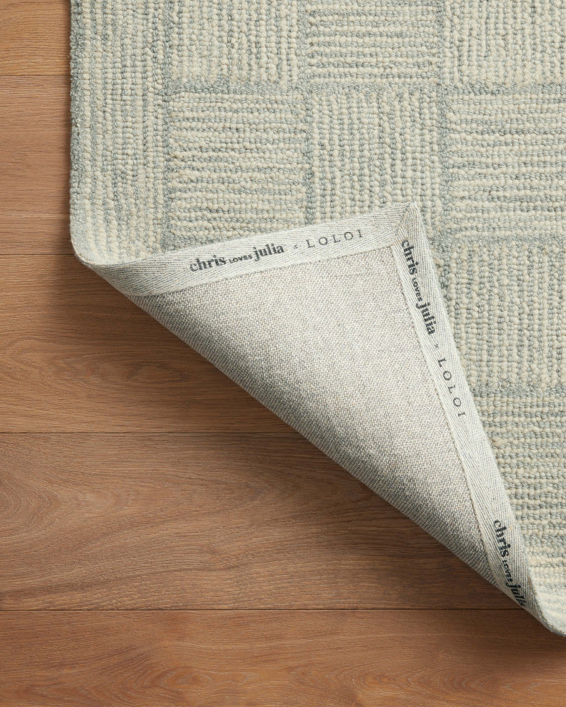 Chris Loves Julia x Loloi Francis Silver / Sky 7'-9" x 9'-9" Area Rug