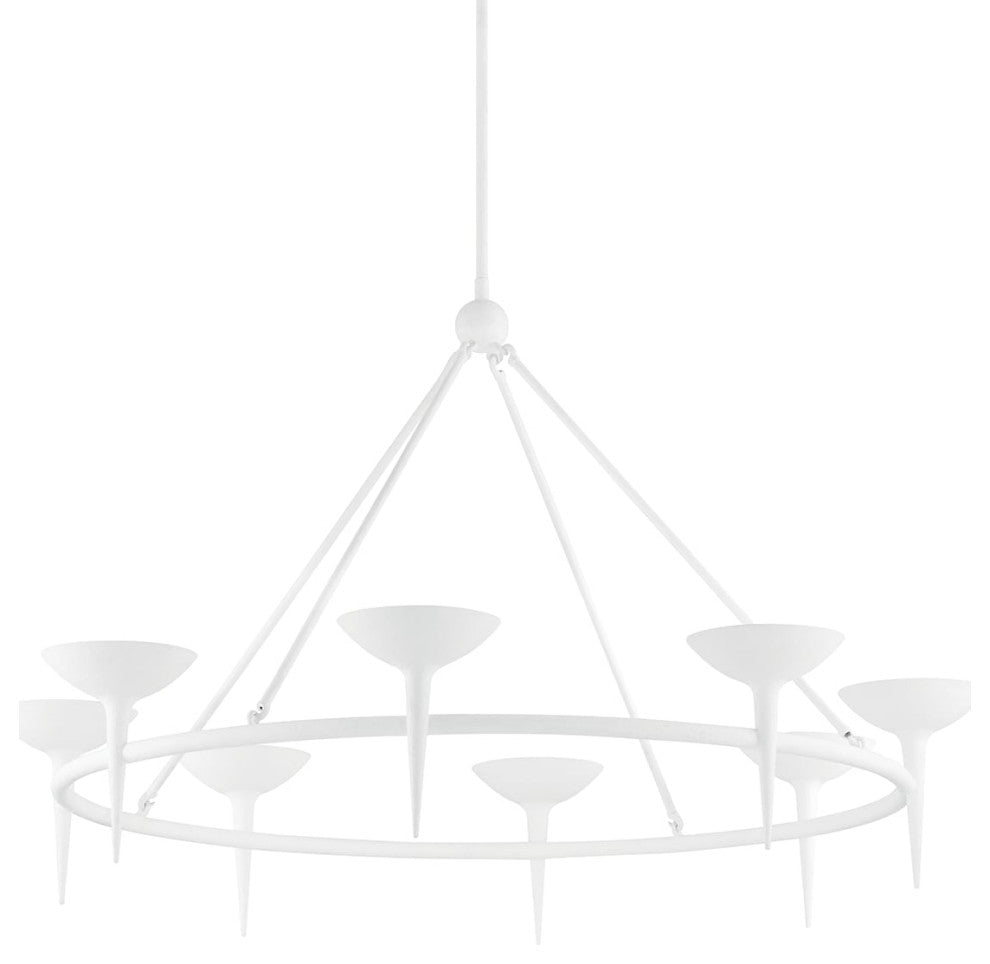Cecilia 8 Light Chandelier, Gesso White