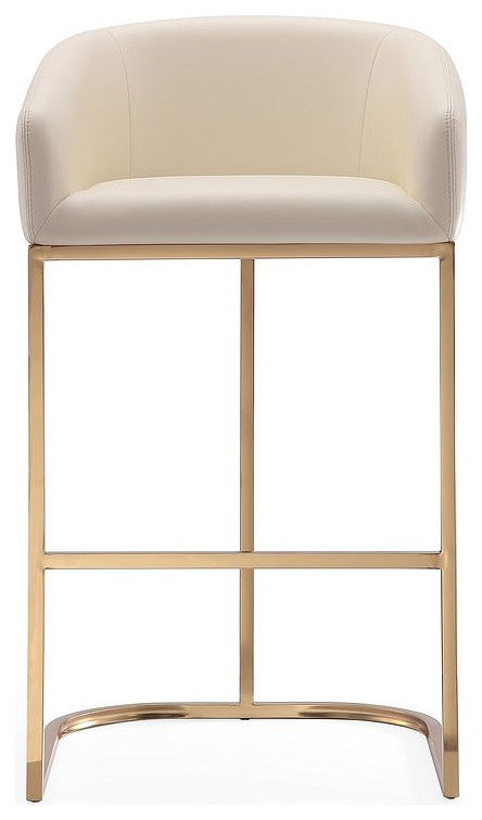 Louvre Barstool in Cream and Titanium Gold