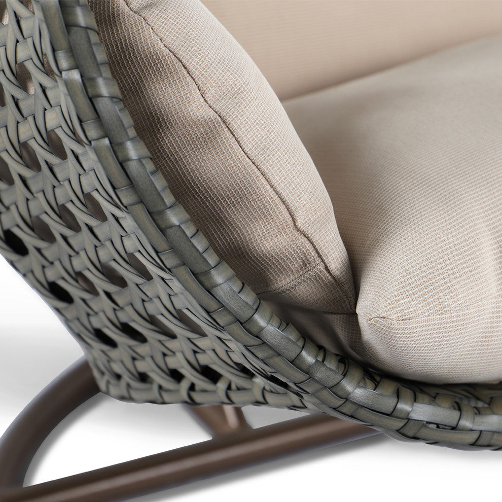 LeisureMod Modern 2 Person Wicker Double Hanging Egg Swing Chair, Beige