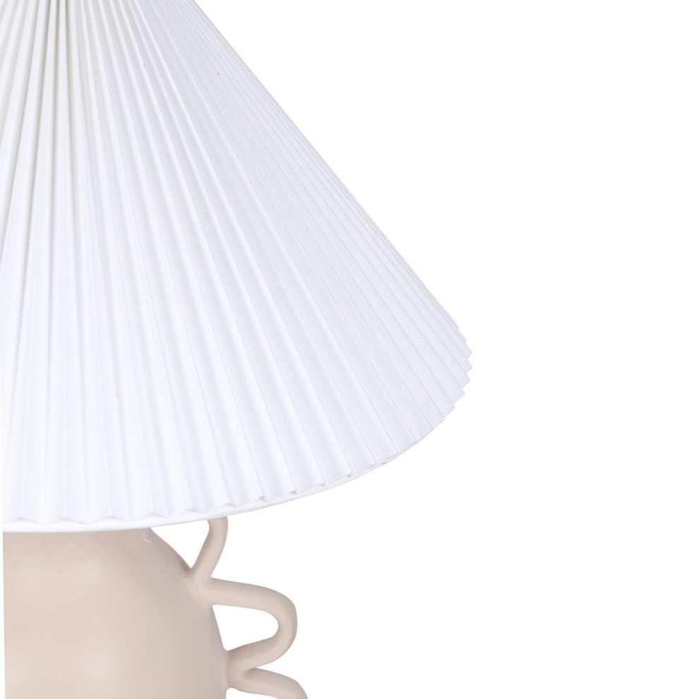 Hazza Pleated Table Lamp, Cream