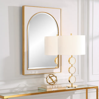 Crisanta Gloss White Arch Mirror