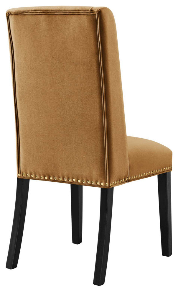 Baron Performance Velvet Dining Chairs, Set of 2, Cognac