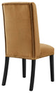 Baron Performance Velvet Dining Chairs, Set of 2, Cognac