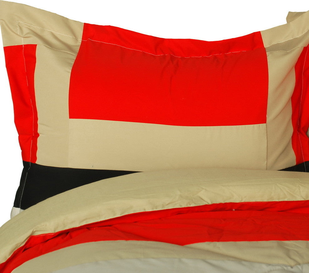 Home Prairie Quilted Patchwork Down Alternative Comforter Set-Twin