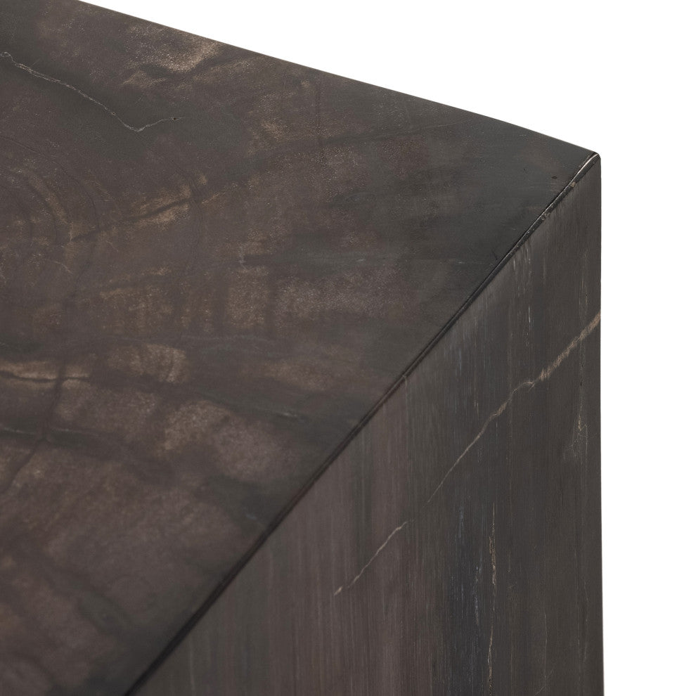 Buck End Table, Dark Petrified Wood