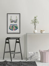 "Pink and Palms Swimsuit" Framed Painting Print, 16"x24"