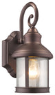 Galahad 1-Light Rubbed Bronze Outdoor Wall Sconce 12" High