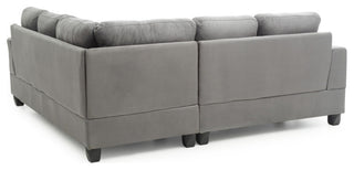 Sandridge 80" W 2 Piece Microfiber L Shape Sectional Sofa, Gray