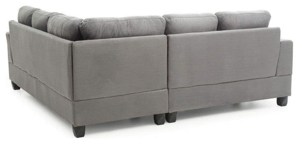 Sandridge 80" W 2 Piece Microfiber L Shape Sectional Sofa, Gray
