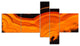 Agate Macro Orange, Abstract Canvas Wall Art Print, 60"x32", 5 panels