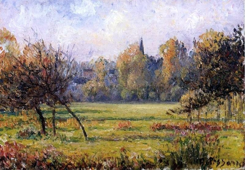 Camille Pissarro Landscape at Bazincourt, 18"x27" Wall Decal