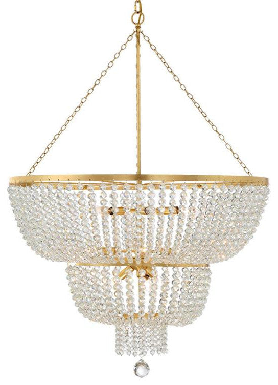 Crystorama Lighting Group 612 Rylee 12 Light 32"W Crystal - Antique Gold