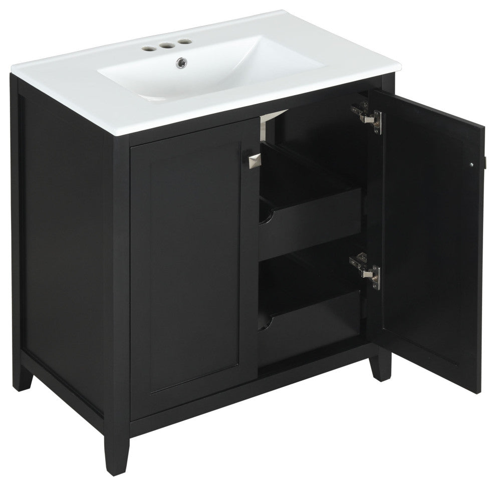 30 Inch Freestanding Bathroom Vanity with Ceramic Sink