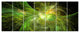 Green on Black Fractal Illustration, Abstract Canvas Print, 83"x32", 7 Panels
