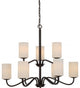 Willow 9 Light 2-Tier Hanging Fixture with White Glass