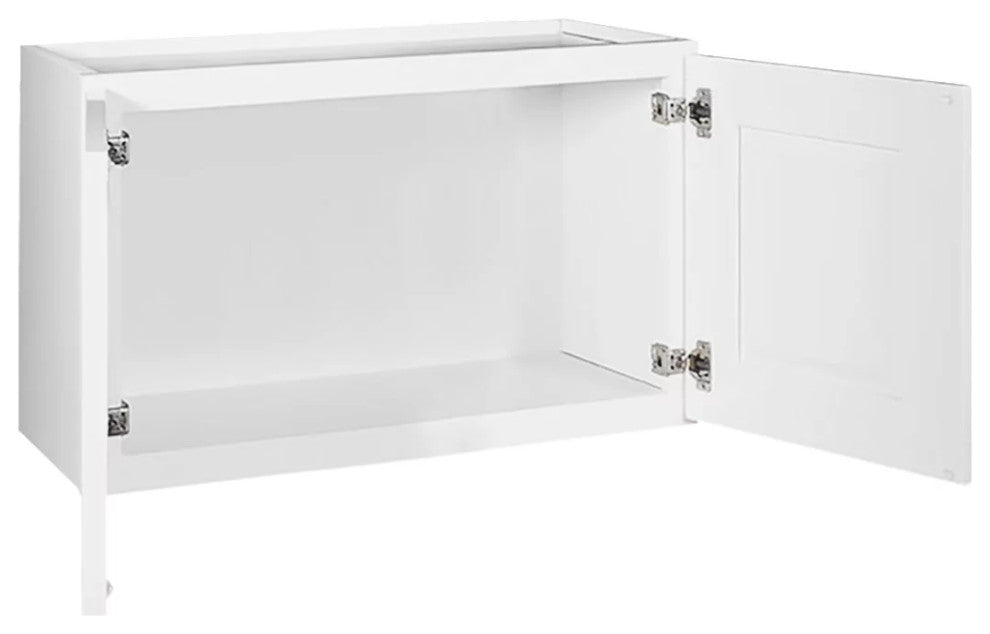 Wall Pantry Cabinet, Handless Doors With Plenty Storage Space, White Finish