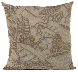 Plutus Brown Mustard Jacquard Luxury Throw Pillow, 18"x18"