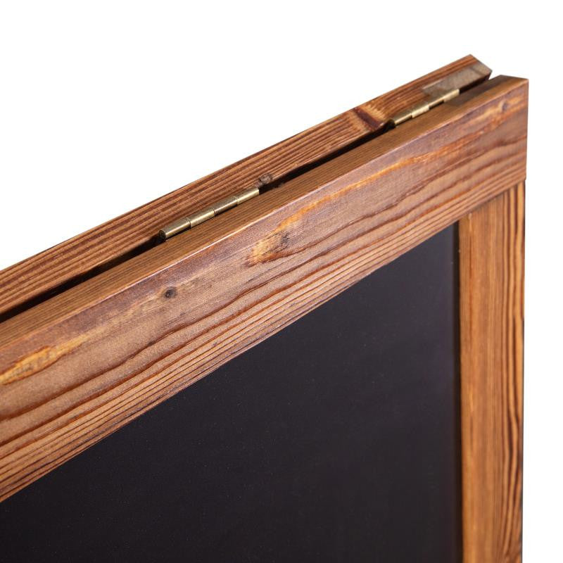 48" x 24" A-Frame Indoor/Outdoor A-Frame Magnetic Chalkboard Sign Set, Torched Brown
