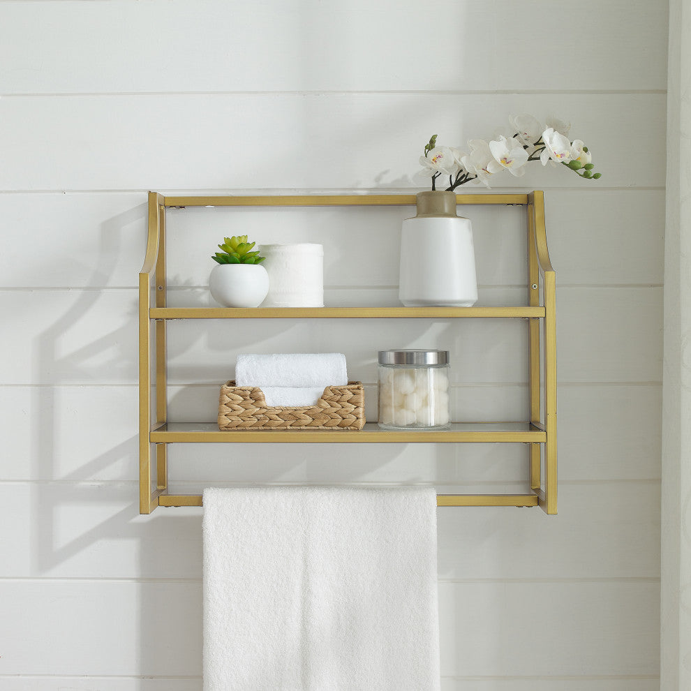 Aimee Wall Shelf, Gold