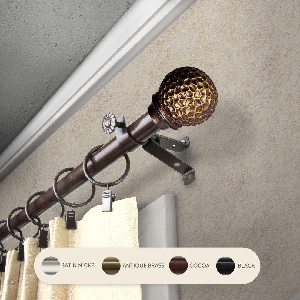 Nicholson 13/16" Curtain Rod, Cocoa, 48-84"