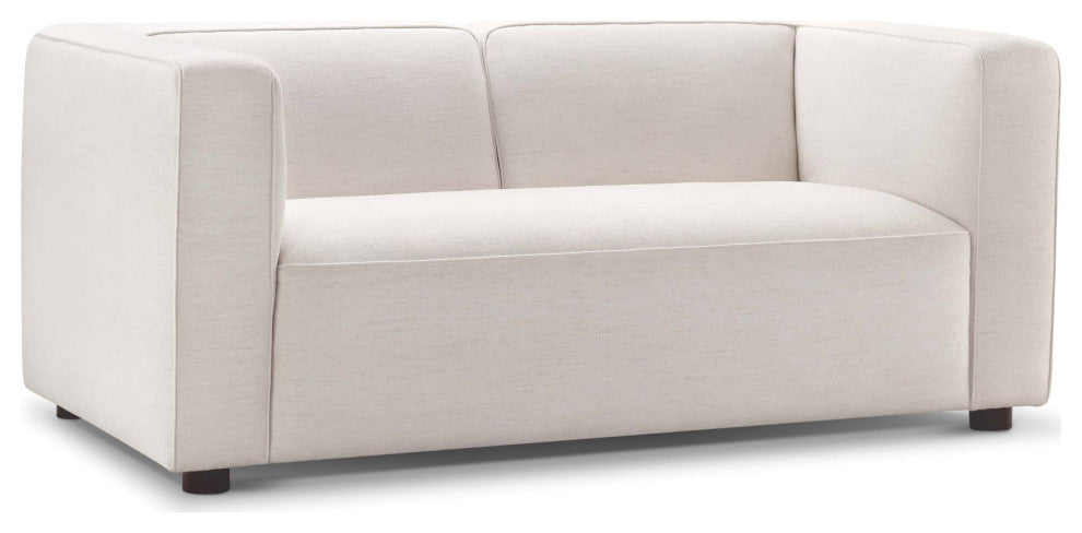 Kyle Stain-Resistant Fabric Loveseat, Cream