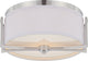 Contemporary Gemini 2-Light Flush Dome, Brushed Nickel Finish