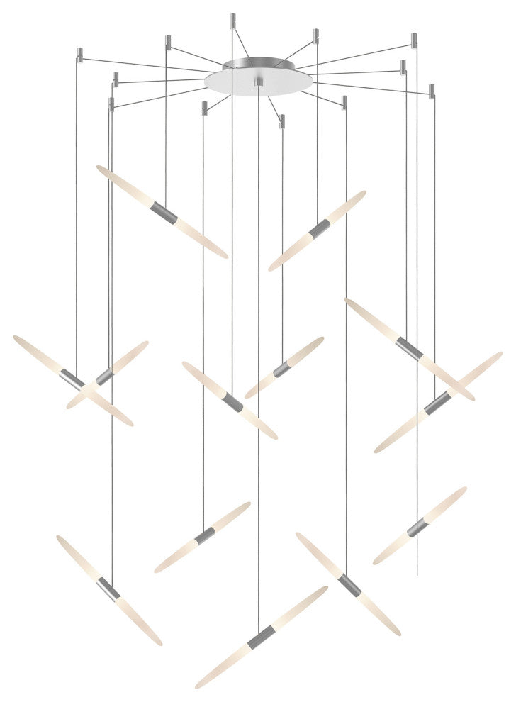 Sonneman 2895-J20 Ballet 28"W Chandelier - Bright Satin Aluminum