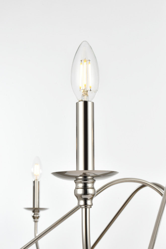 Living District Rohan 54" Chandelier in Polished Nickel