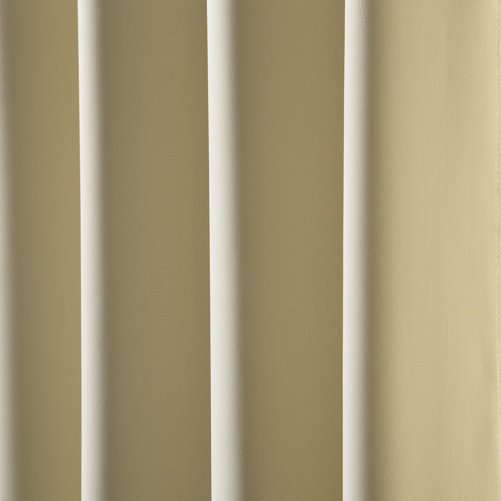 Solid Grommet Top Thermal Insulated Blackout Curtains, Beige, 84"
