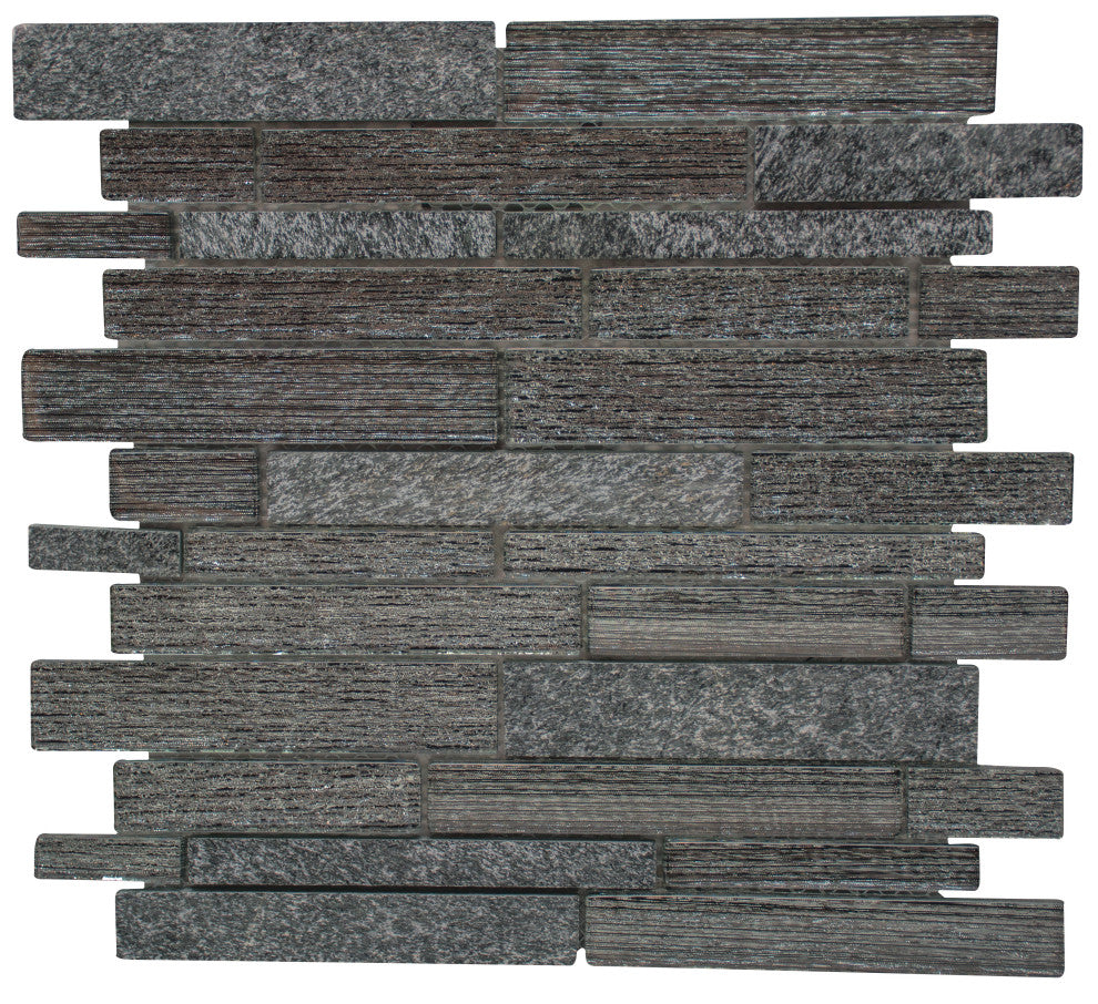 The Tile Life Cosmos Brick 12" x 12" Glass Linear Mosaic Tile Case