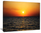 "Sunset Panorama Under Sea Surface" Modern Seashore Canvas Art, 20"x12"