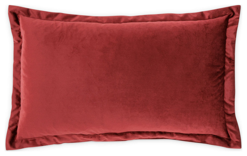 Conner 13"x22" Oblong Velvet Pillow, Set of 2, Sangria