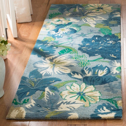 Safavieh Soho Soh849A Floral Rug, Blue/Multi, 2'6" X 8'0"