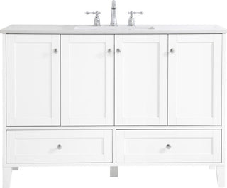 Traditional White Bathroom Vanity 48"