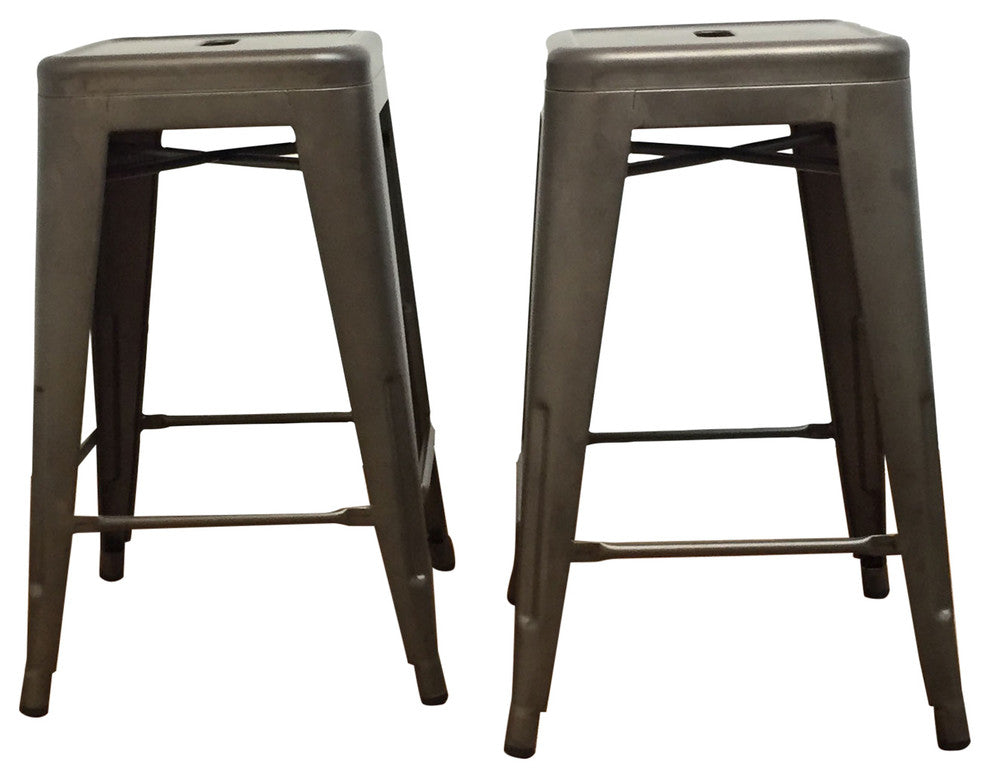 Hart Metal Counter Stools, Set of 2, Bronze, 24"