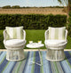 Dash & Albert Fiesta Stripe French Blue/Green Indoor/Outdoor Rug, Multi, 6' x 9'
