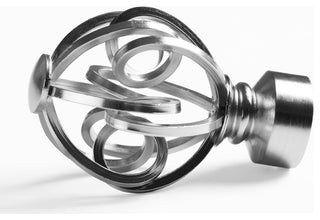 Modern Orb Extendable Metal Rod Set, 52" 144", Nickel