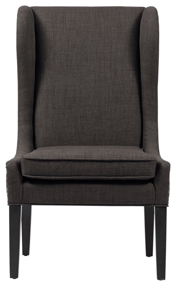 Madison Park Garbo High Winged Dining Chair, Dark Grey