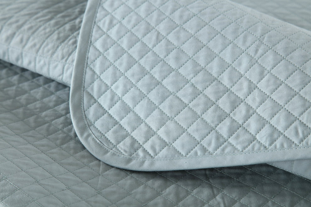 Cottonpure 100% Cotton Diamond Quilt , Blue, Full/Queen