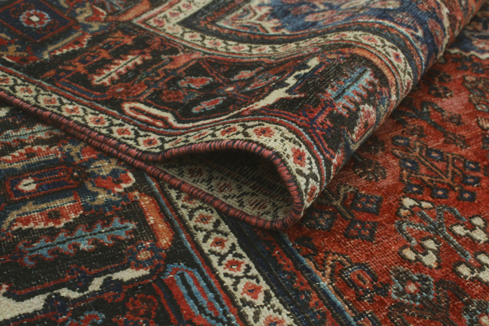 Fine Vintage Distressed Martina Rust/Brown Rug, 6'6x10'3