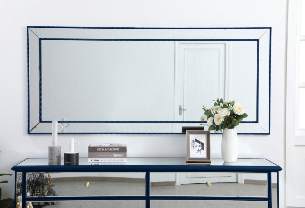 Indie Beaded Mirror, 72"x32", Blue