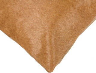 Natural Torino Cowhide Pillow 18"x18", Tan