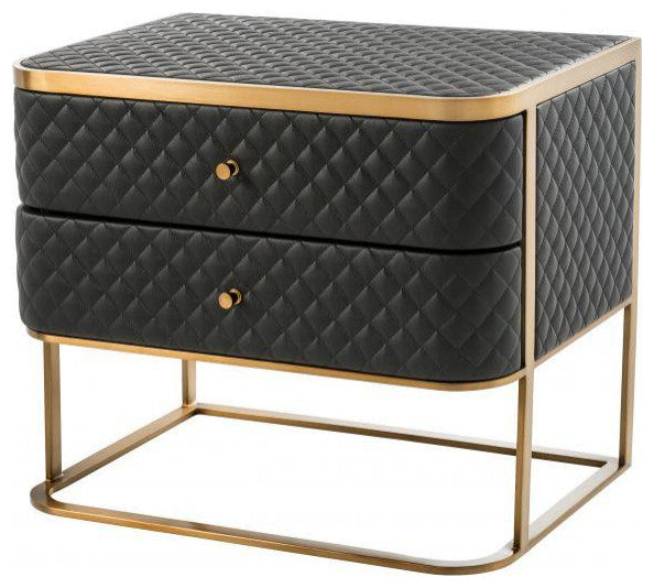 Black Leather Side Table | Eichholtz Monfort