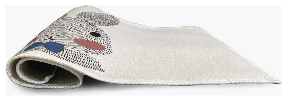 4' x 6' Bow-tie Bunny Easter Chenille Indoor/Outdoor Rug