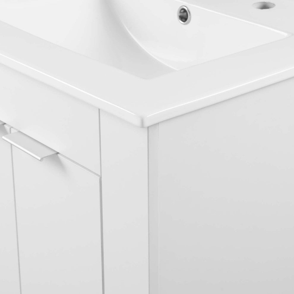 Sink Vanity Cabinet, Melamine, White, Modern Contemporary, Hotel Bathroom