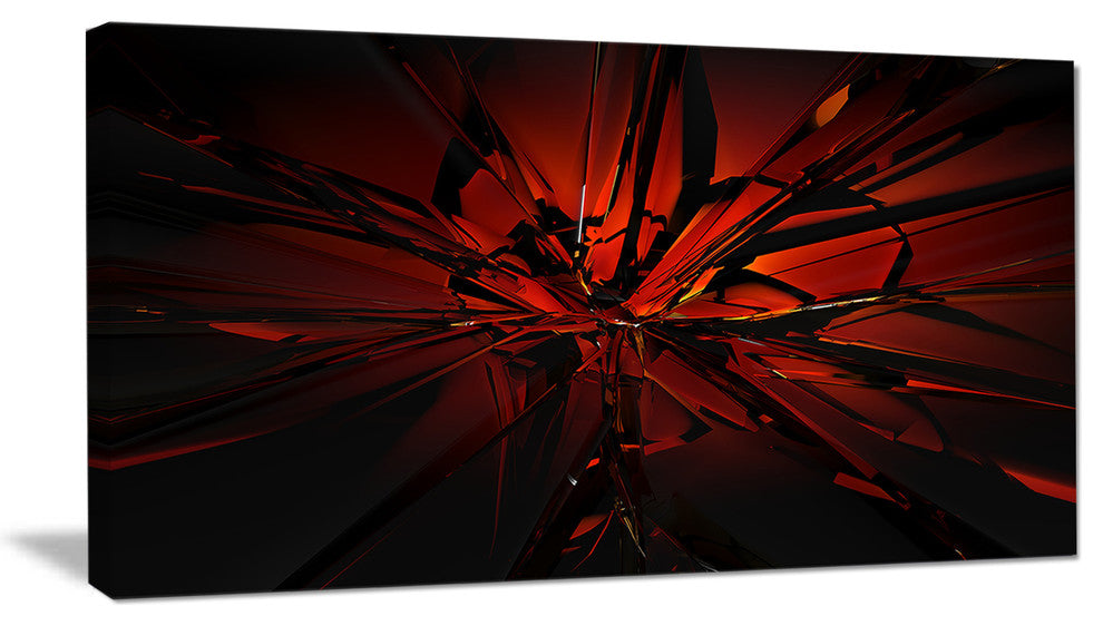 Beautiful Red 3D Crystal Design, Abstract Canvas Art Print, 32"x16"