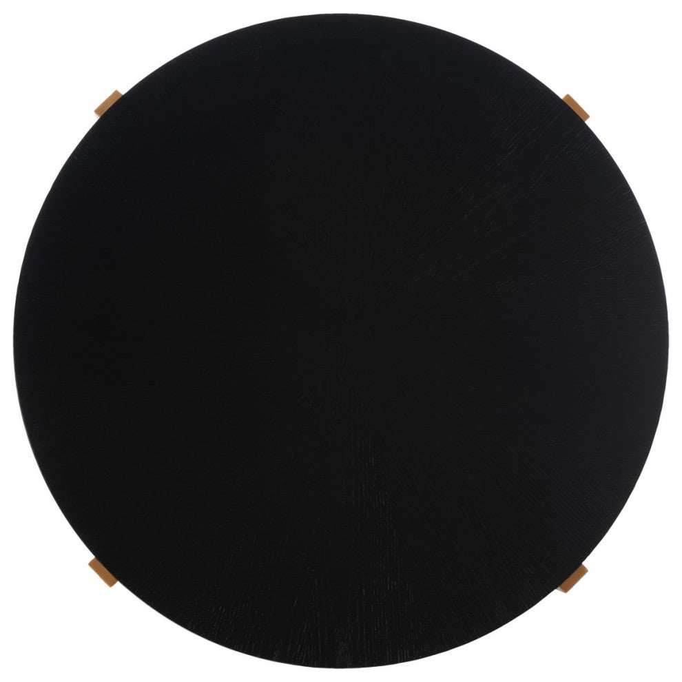 Safavieh Navya Round Coffee Table, Black/Gold